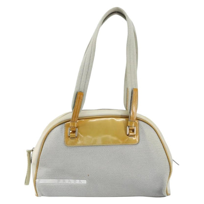 Prada PRADA Tote Bag Nylon Silver Authentic bs30636