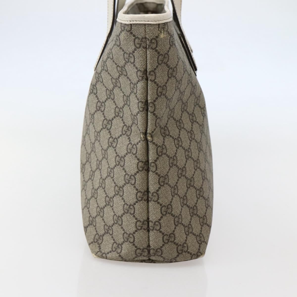Gucci GUCCI GG Supreme Tote Bag PVC Beige Silver 211137 Authentic BA5762