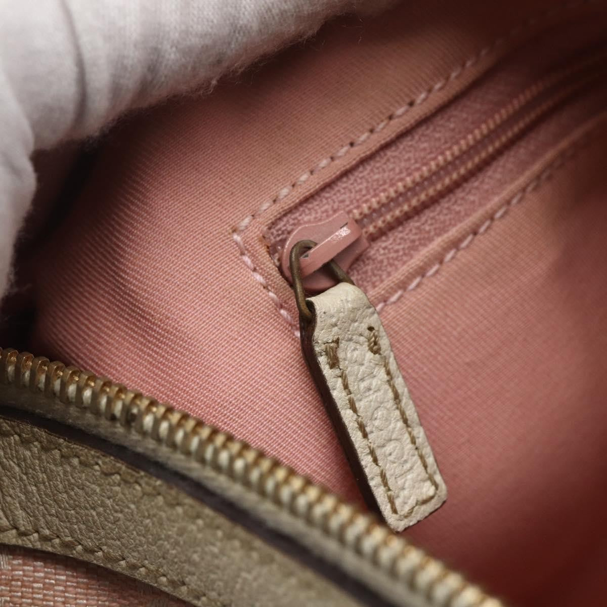 Gucci GUCCI GG Canvas Hand Bag Outlet Pink Gold 130942 Authentic 160602