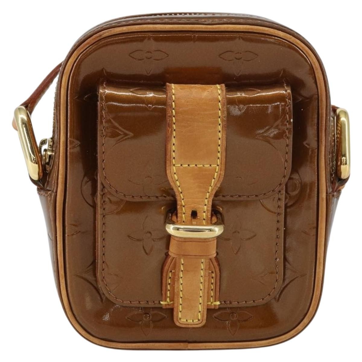 Louis Vuitton LOUIS VUITTON Monogram Vernis Christie PM Bag Bronze M91111 Authentic ep12411