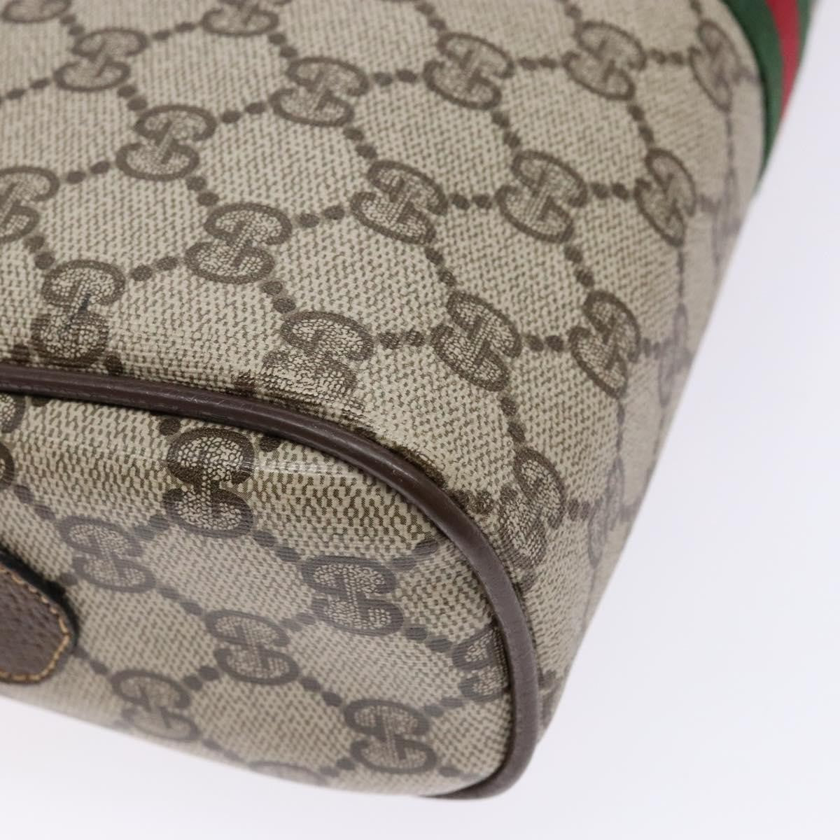 Gucci GUCCI GG Supreme Web Sherry Line Shoulder Bag PVC Beige 001 4071 5 Authentic gh717