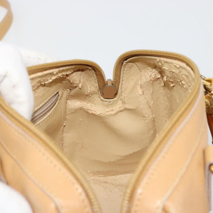 Gucci GUCCI Bamboo Hand Bag Leather 2way Beige Gold Authentic 181116