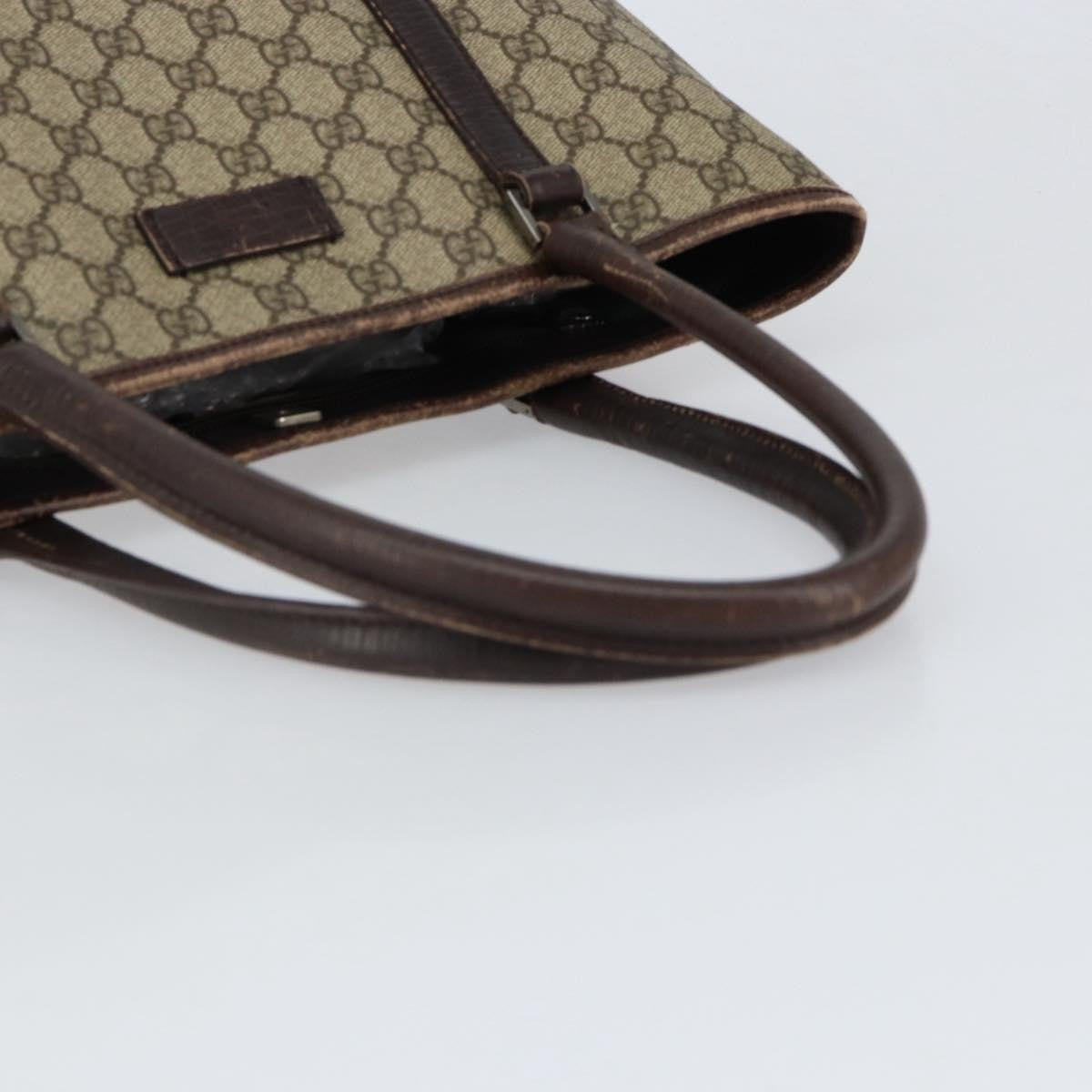 Gucci GUCCI GG Supreme Tote Bag PVC Beige Silver 114595 Authentic ep12164
