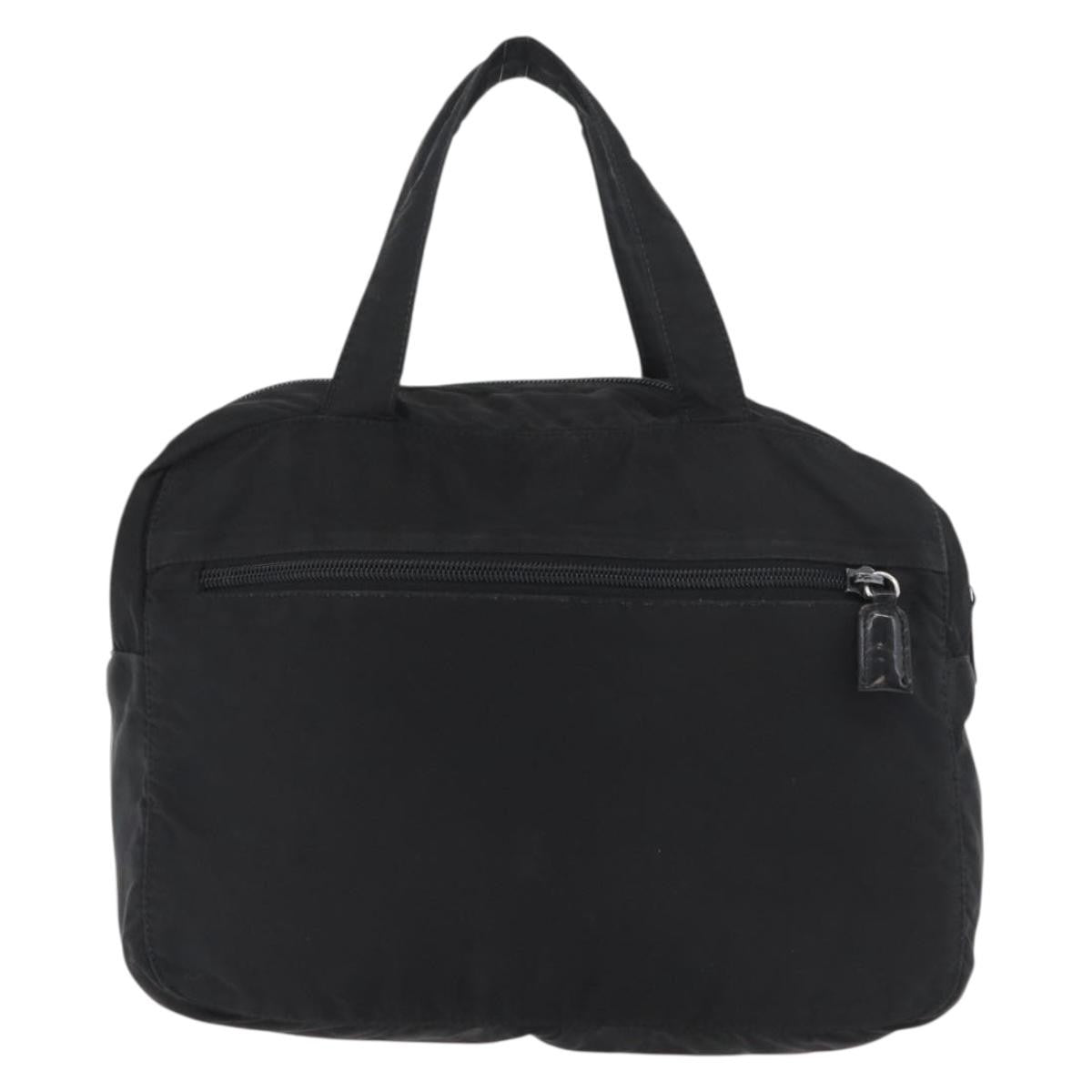 Prada PRADA Hand Bag Nylon Black Silver Authentic bs35154