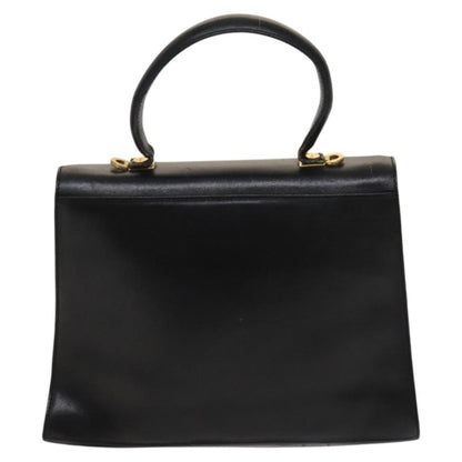 Salvatore Ferragamo Salvatore Ferragamo Gancini Hand Bag Leather 2way Black Gold Authentic BD1703