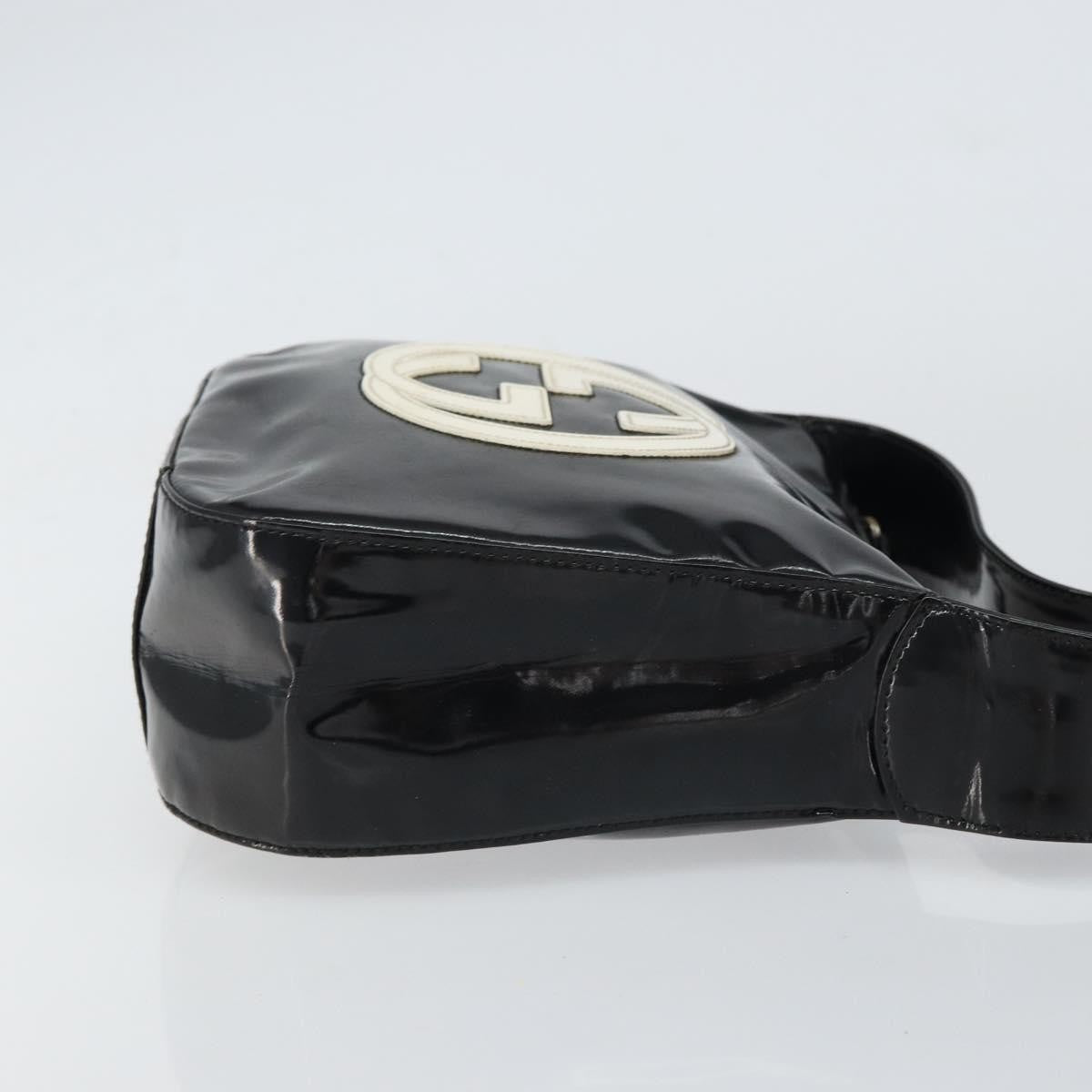 Gucci GUCCI Shoulder Bag Enamel Black Authentic 160485