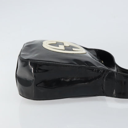 Gucci GUCCI Shoulder Bag Enamel Black Authentic 160485