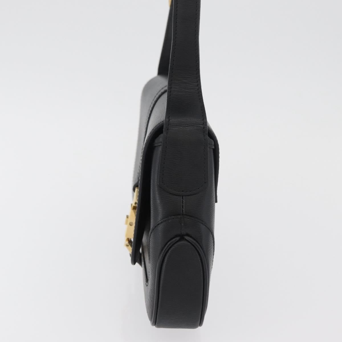 Gucci GUCCI Jackie Shoulder Bag Leather Black Gold 001 3824 Authentic yk20433