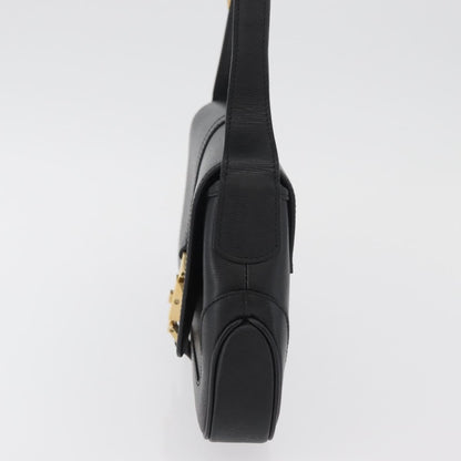 Gucci GUCCI Jackie Shoulder Bag Leather Black Gold 001 3824 Authentic yk20433