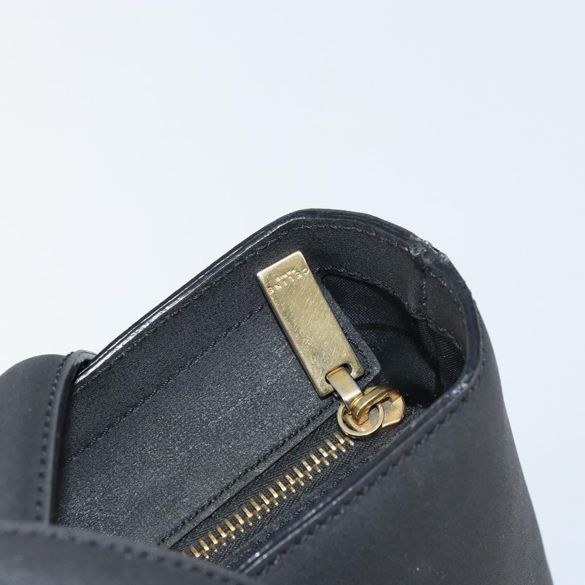 Celine CELINE Hand Bag Leather Black Gold Authentic BA9124