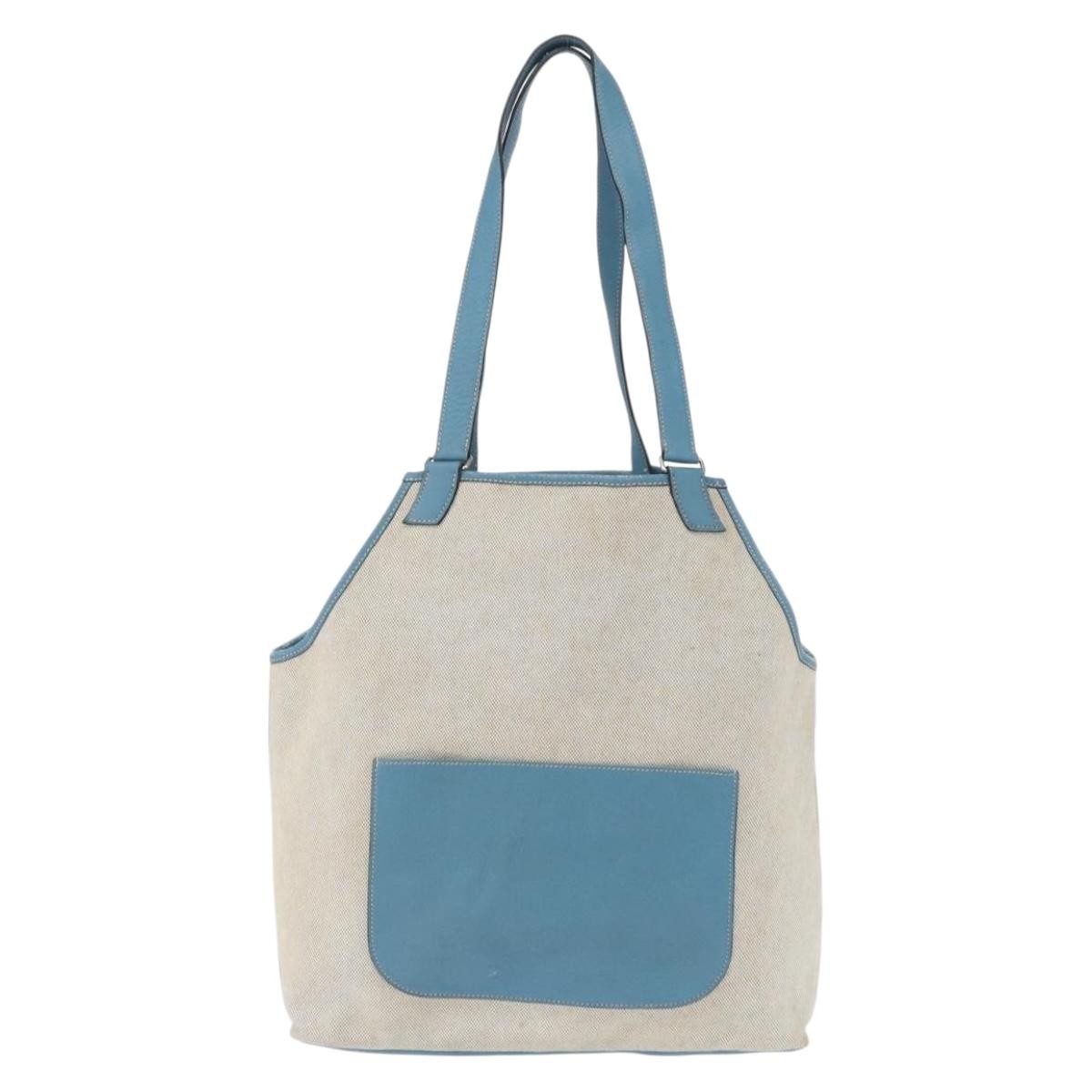 Hermès Hermès HERMES Tote Bag Canvas Gray Silver Authentic ep12780