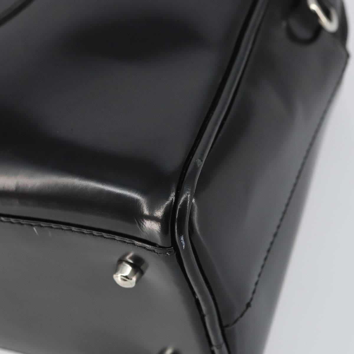 Gucci GUCCI Hand Bag Patent leather Black Silver 000 1274 0505 Authentic ep12647