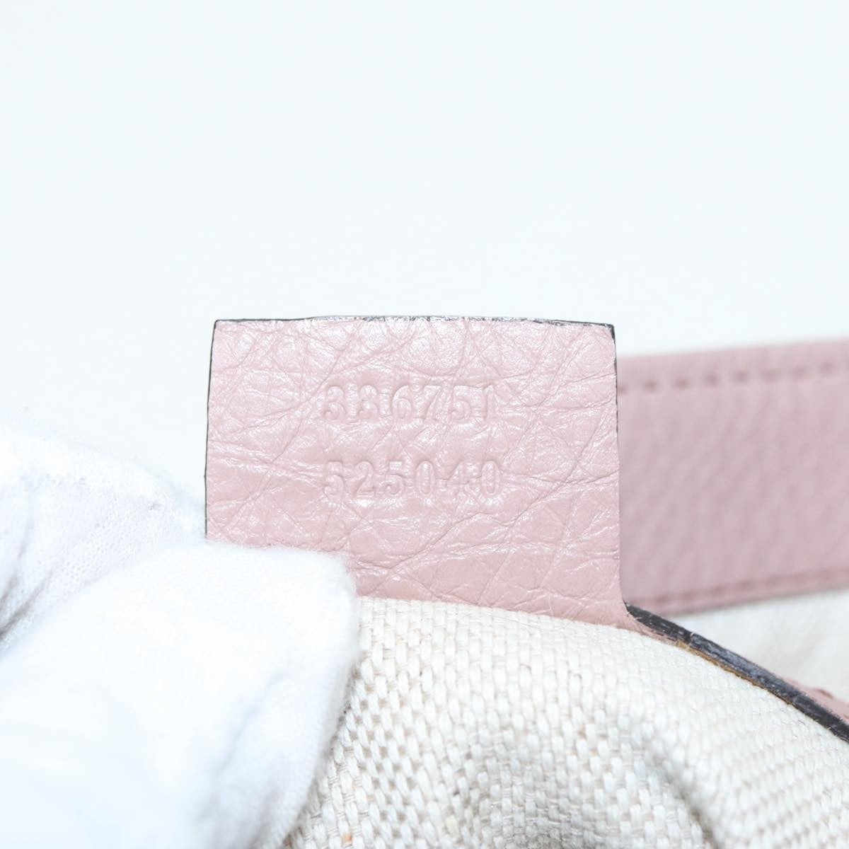 Gucci GUCCI Soho Hand Bag Leather 2way Gold Pink 336751 Authentic am6760
