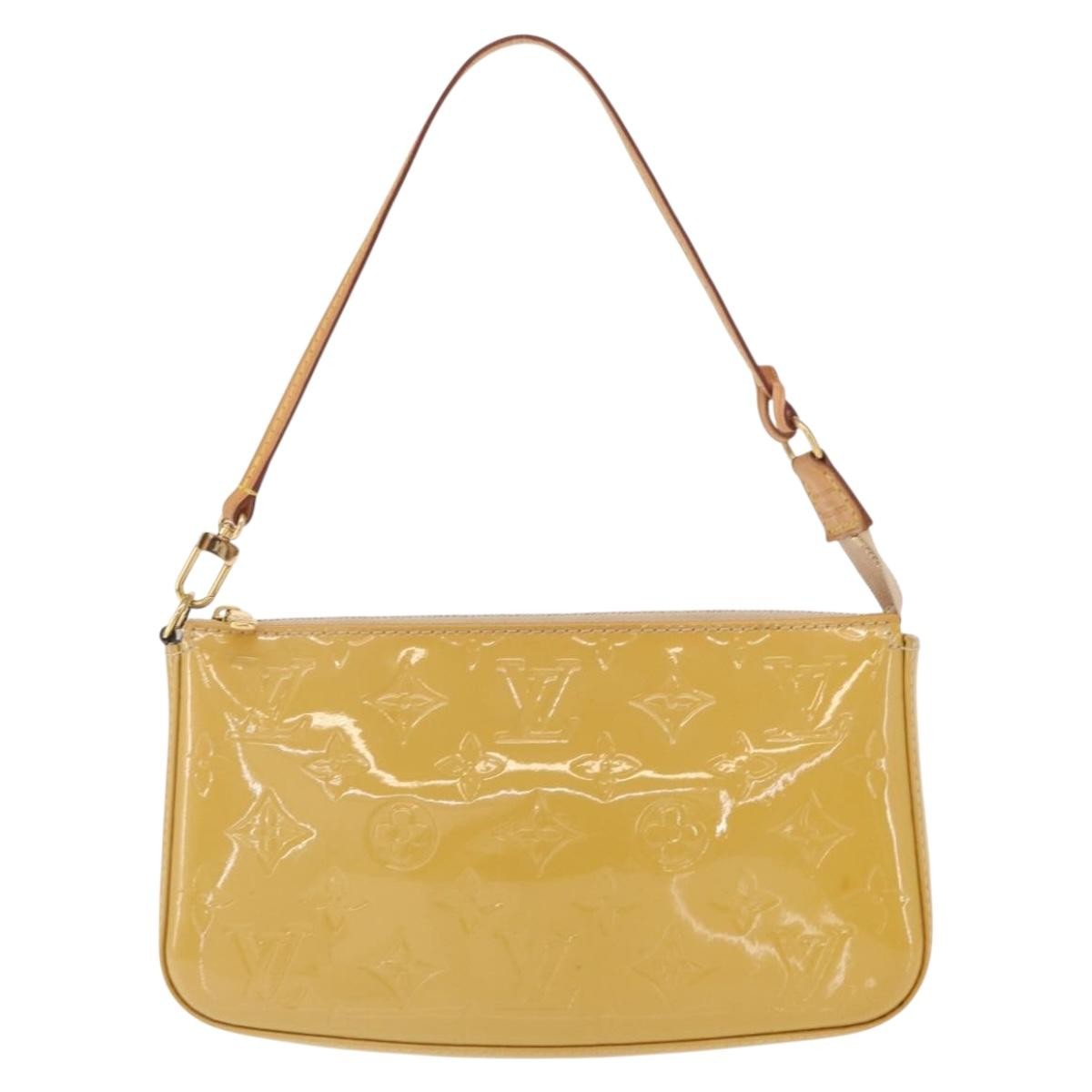 Louis Vuitton LOUIS VUITTON Vernis Pochette Accessoires Accessory Pouch Citrin LV Authentic 161520 Bag