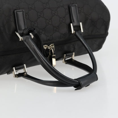 Gucci GUCCI GG Supreme Boston Bag PVC Black Silver Authentic ep14143