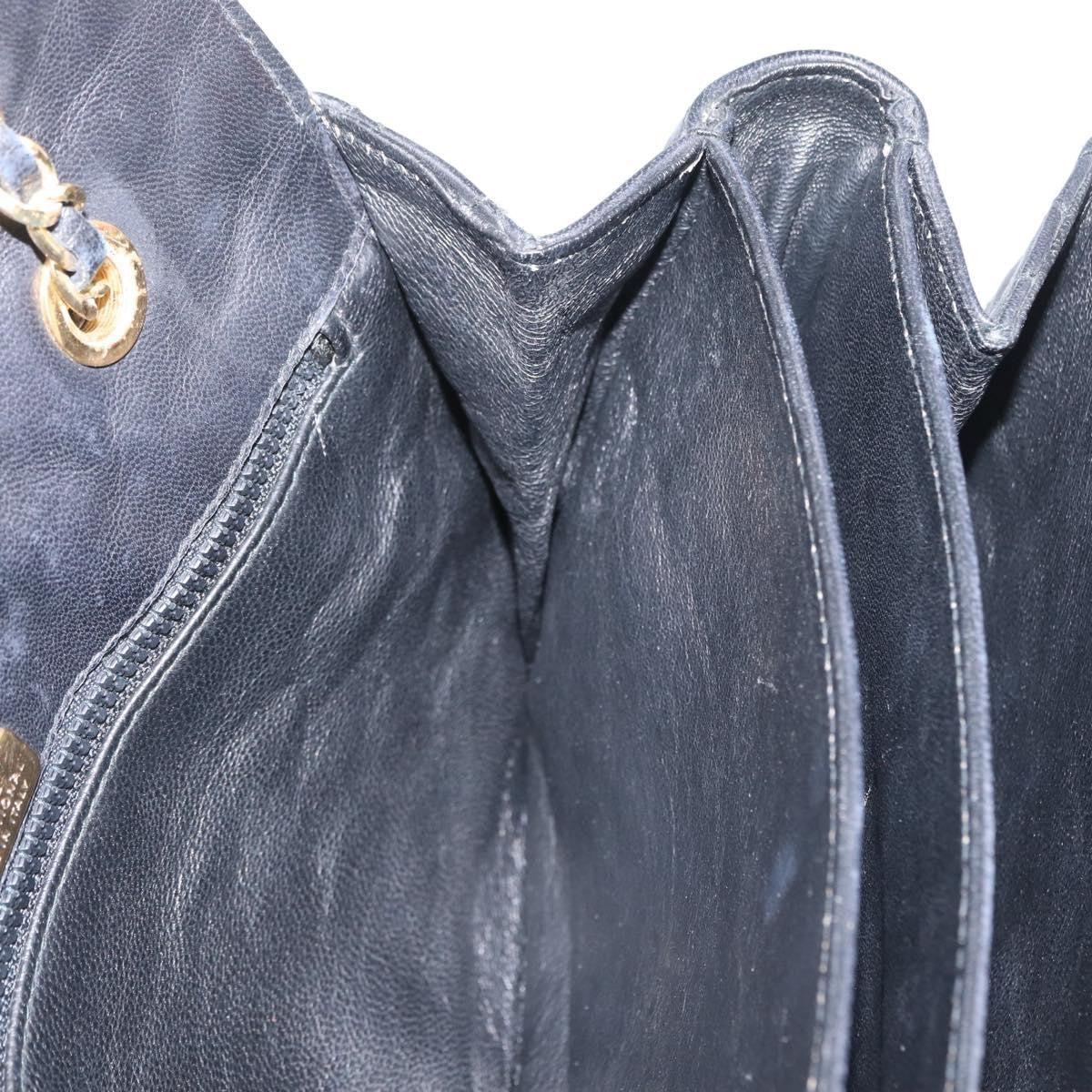 BALLY BALLY Chain Shoulder Bag Leather Black Gold Authentic BA10906