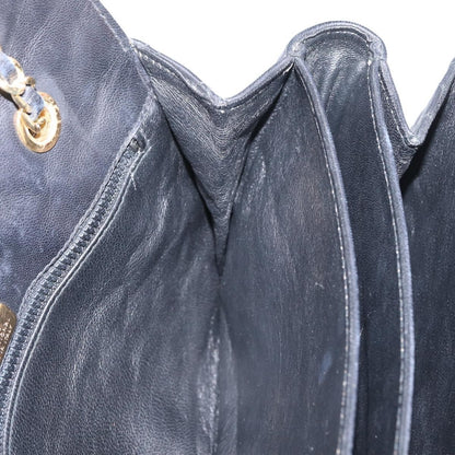 BALLY BALLY Chain Shoulder Bag Leather Black Gold Authentic BA10906