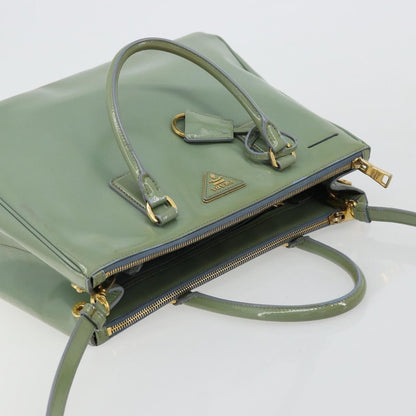 Prada PRADA Galleria Hand Bag Safiano leather 2way Green Gold Authentic bs35189