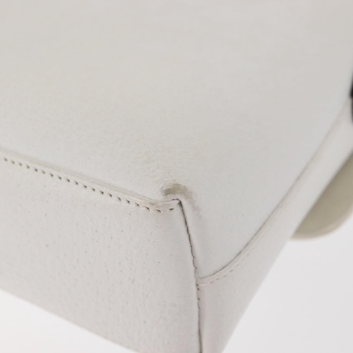 Gucci GUCCI Shoulder Bag Leather White Silver 001 1998 1767 Authentic BA5637