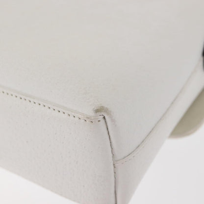 Gucci GUCCI Shoulder Bag Leather White Silver 001 1998 1767 Authentic BA5637