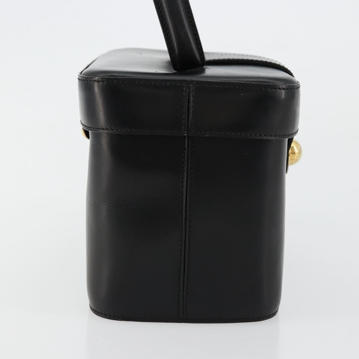 Celine CELINE Vanity Cosmetic Pouch Leather Black Gold Authentic 179213 Bag
