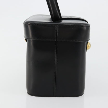 Celine CELINE Vanity Cosmetic Pouch Leather Black Gold Authentic 179213 Bag