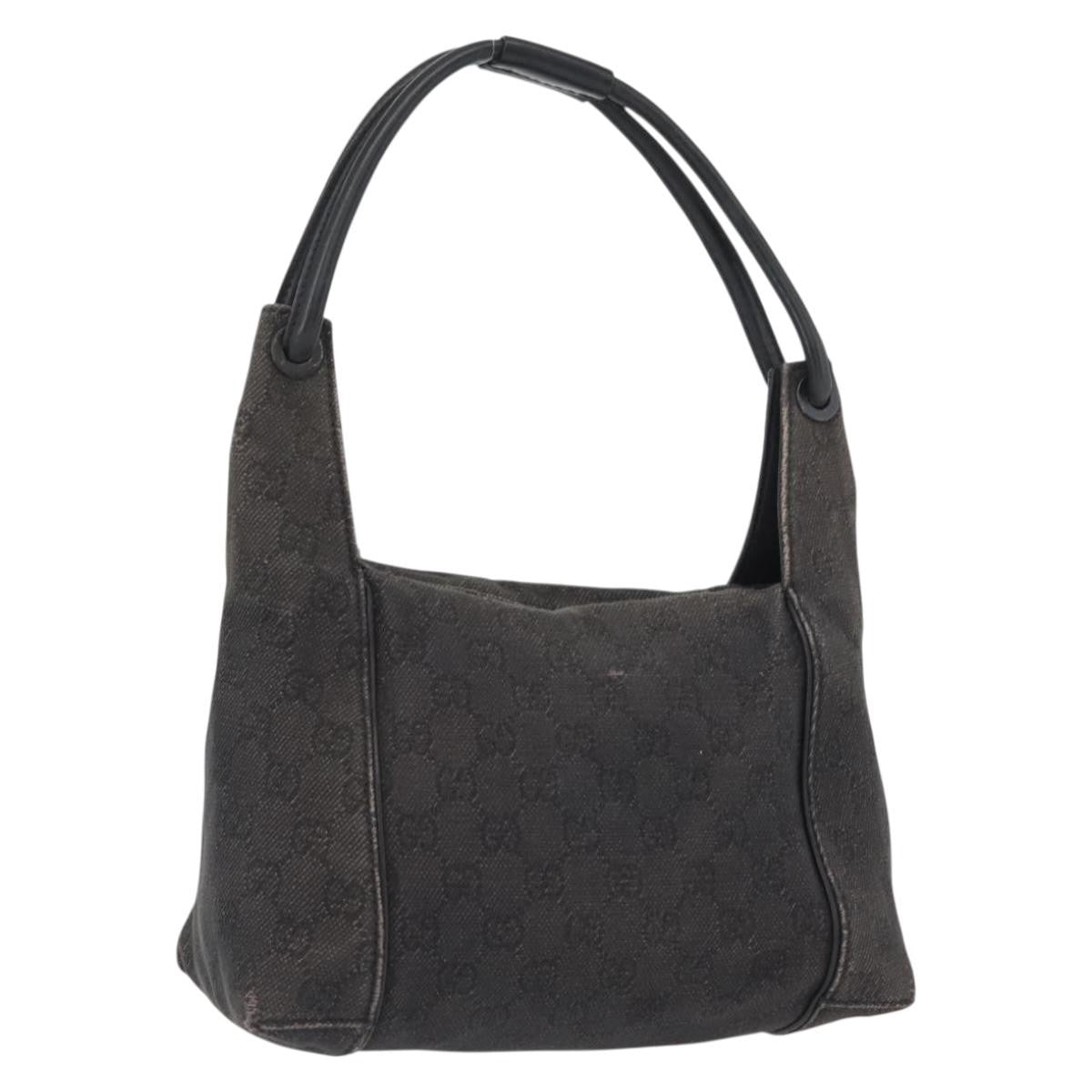 Gucci GUCCI GG Canvas Shoulder Bag Black 101333 Authentic 173490