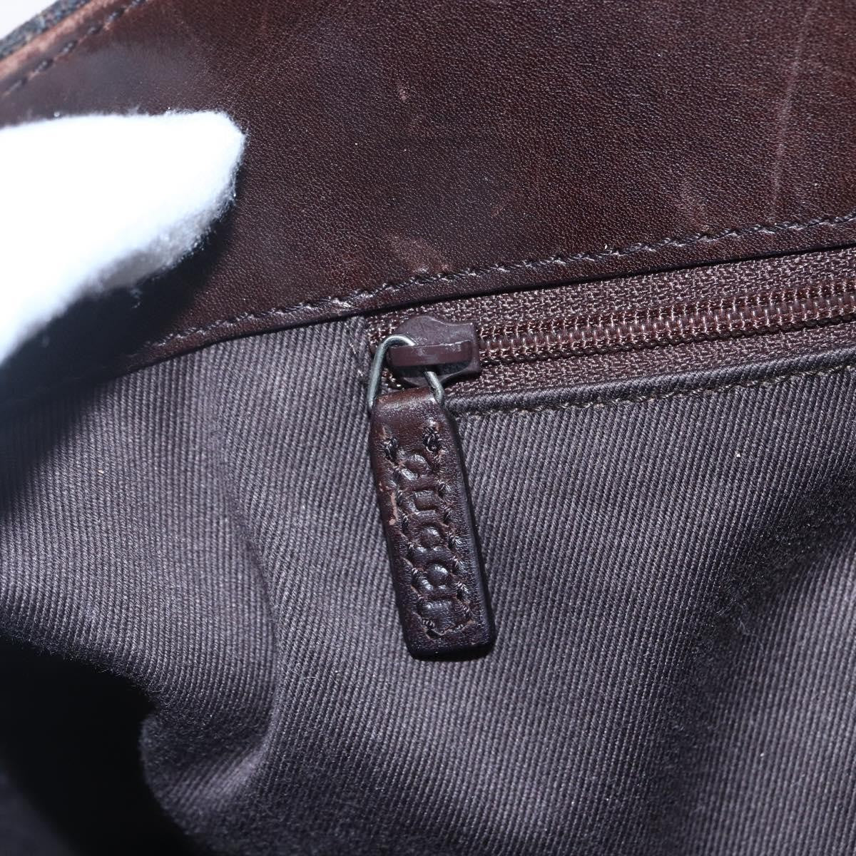 Gucci GUCCI GG Canvas Hand Bag Dark Brown Gold 73983 Authentic 151009