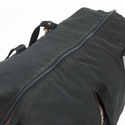 Prada PRADA Boston Bag Nylon Black Gold Authentic 176251