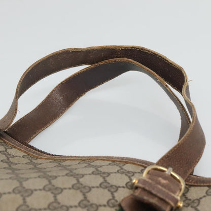 Gucci GUCCI GG Supreme Web Sherry Line Hand Bag PVC Beige Gold Authentic ar13384