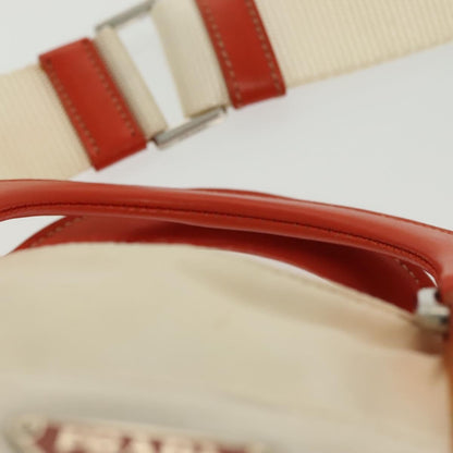 Prada PRADA Hand Bag Nylon 2way White Silver Authentic ti3400
