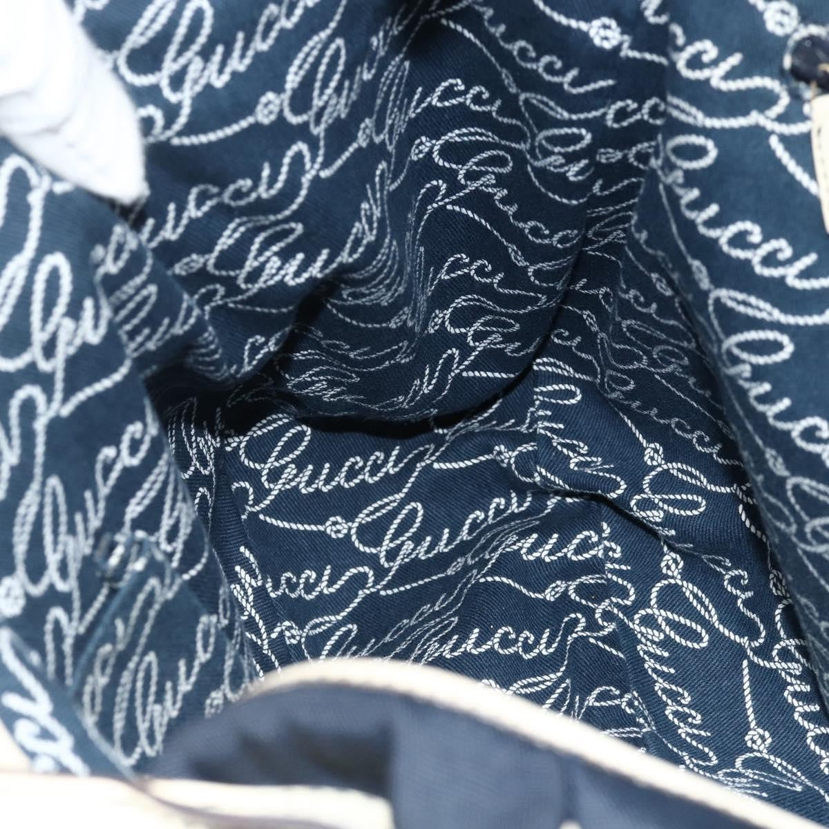 Gucci GUCCI Tote Bag Canvas Gold Navy 169949 Authentic bs34912