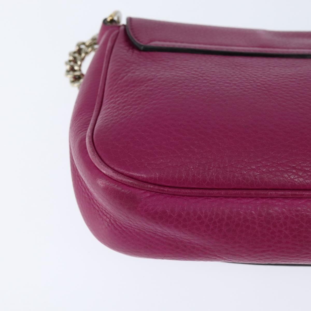 Gucci GUCCI Chain Soho Shoulder Bag Leather Pink Gold 336752 Authentic 150086