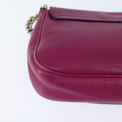 Gucci GUCCI Chain Soho Shoulder Bag Leather Pink Gold 336752 Authentic 150086