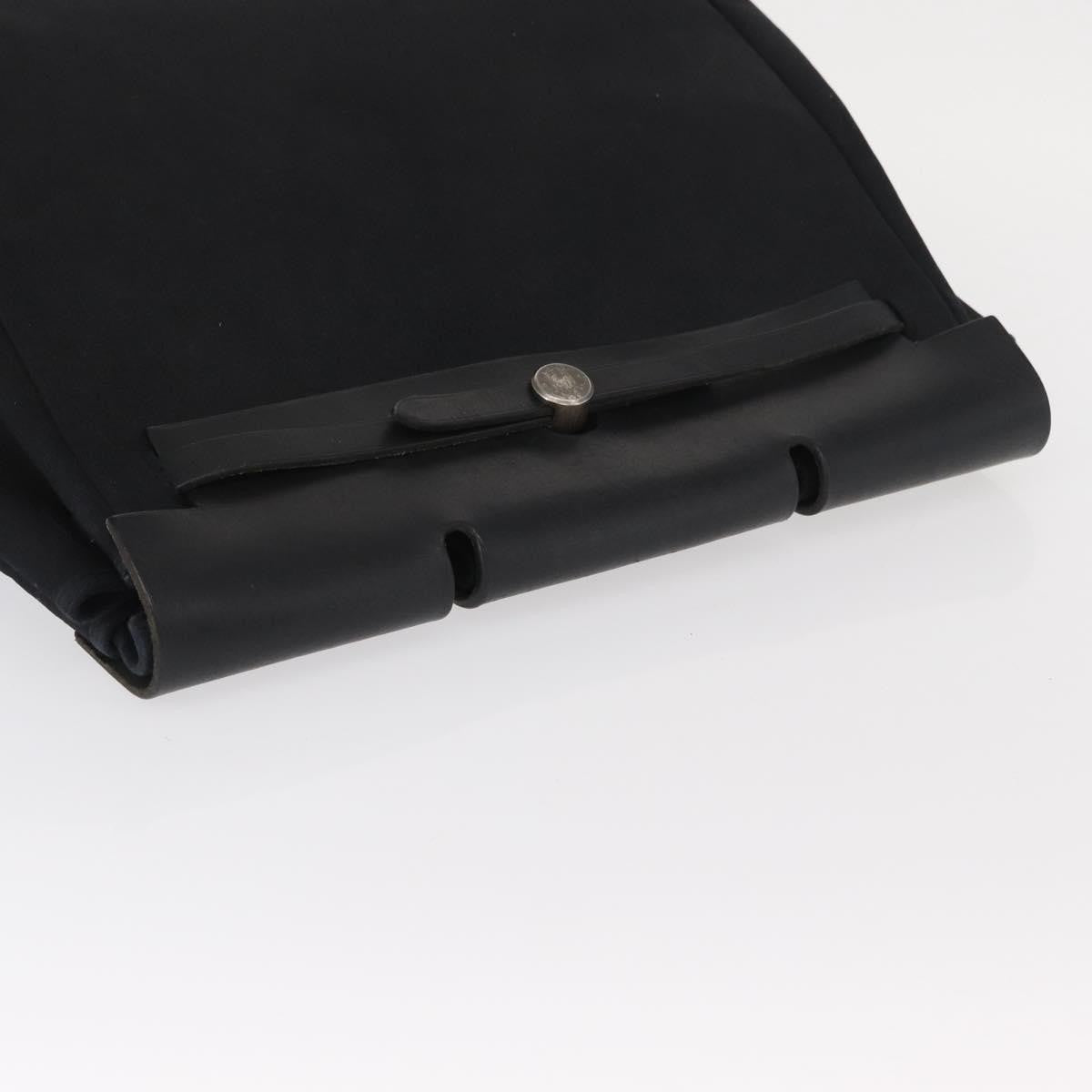Hermès Hermès HERMES Herbag MM Hand Bag Canvas Leather Black Silver Authentic gh1501