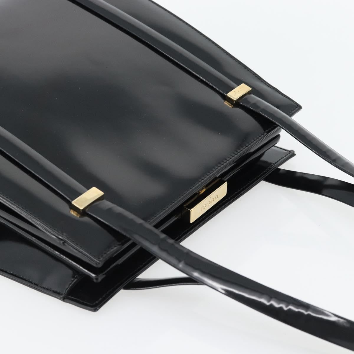 Gucci GUCCI Tote Bag Patent leather Black Gold 001 781 1735 Authentic bs35287