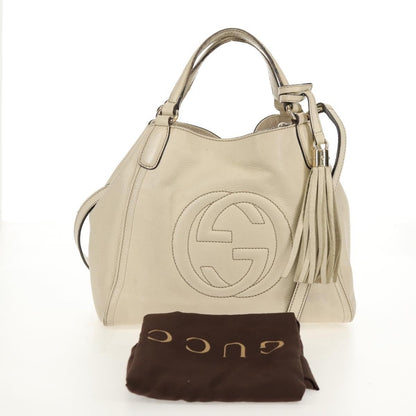 Gucci GUCCI Soho Shoulder Bag Leather 2way White Authentic ki5995