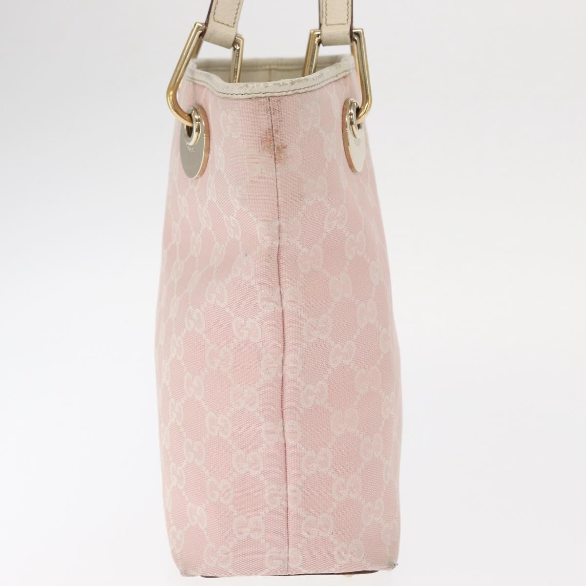 Gucci GUCCI GG Canvas Tote Bag Pink Gold 120840 Authentic 159575