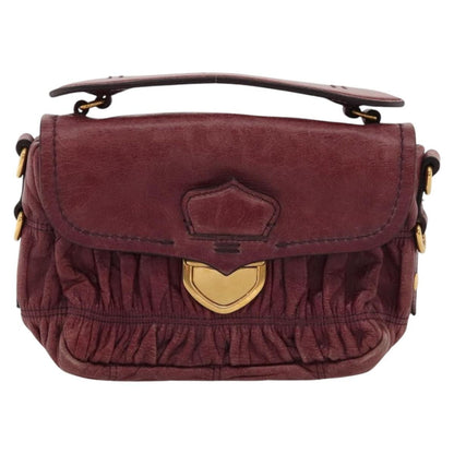 Prada PRADA Shoulder Bag Leather Purple Gold Authentic BD1517