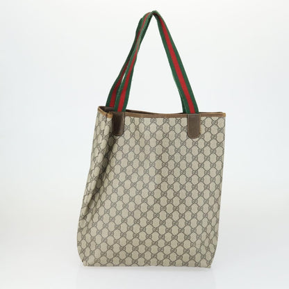 Gucci GUCCI GG Supreme GG Plus Web Sherry Line Bag PVC 4 Set Beige Green Authentic 160748