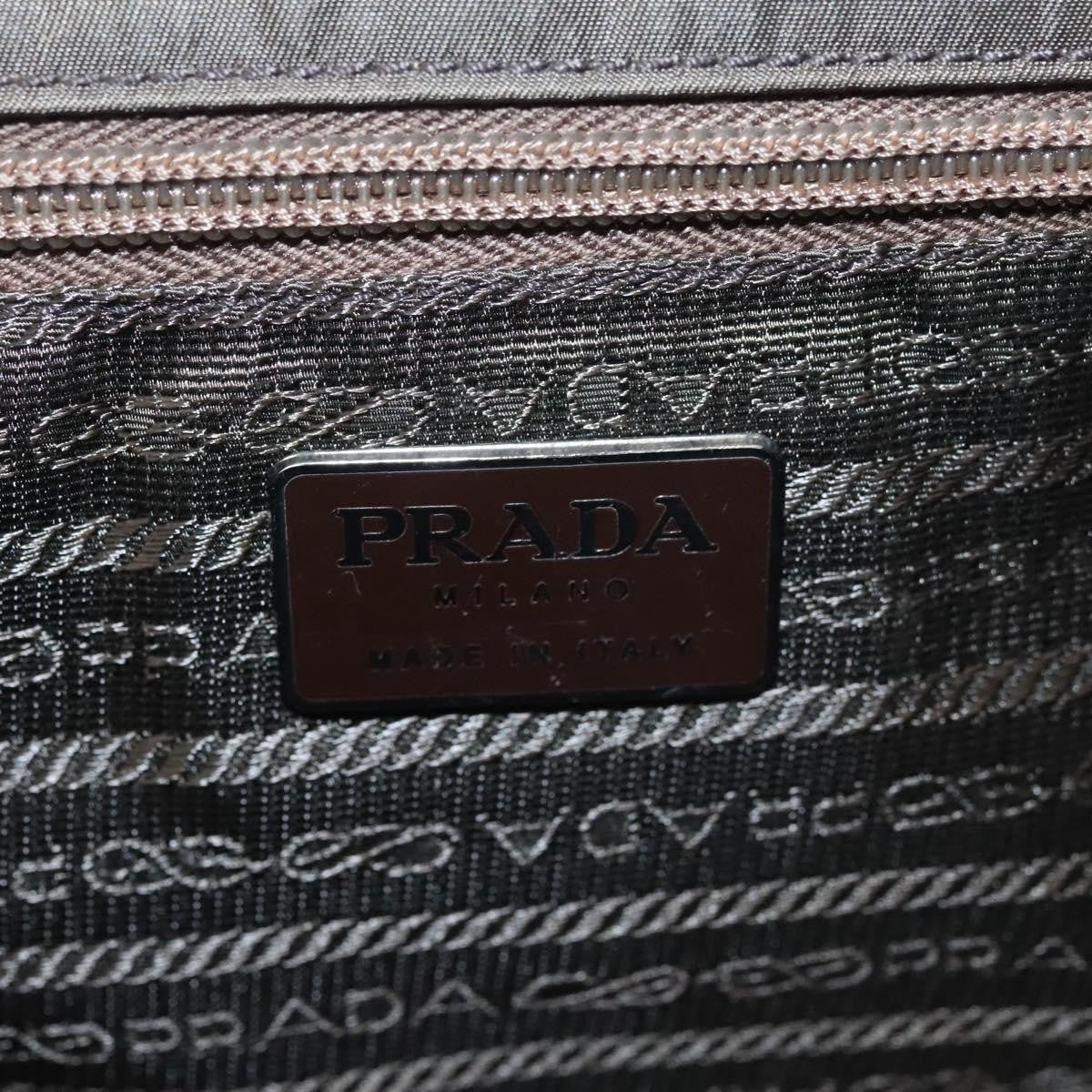 Prada PRADA Shoulder Bag Nylon Khaki Silver Authentic 123373
