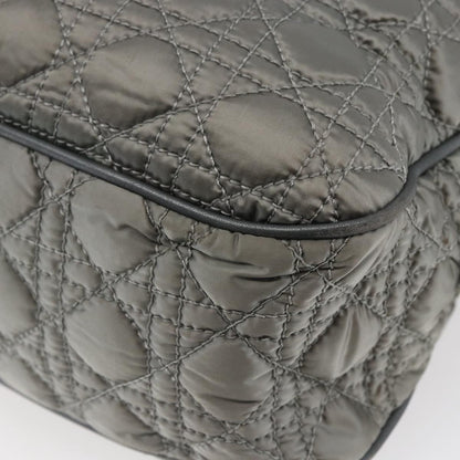 Dior Christian Dior Canage Hand Bag Nylon Gray Silver Authentic 147959