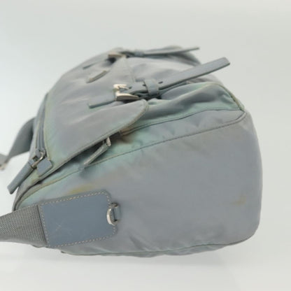 Prada PRADA Shoulder Bag Nylon Light Blue Silver Authentic ki5926