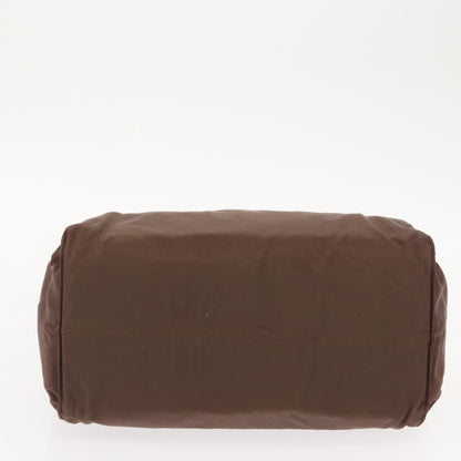 Prada PRADA Hand Bag Nylon Brown Gold Authentic 148292