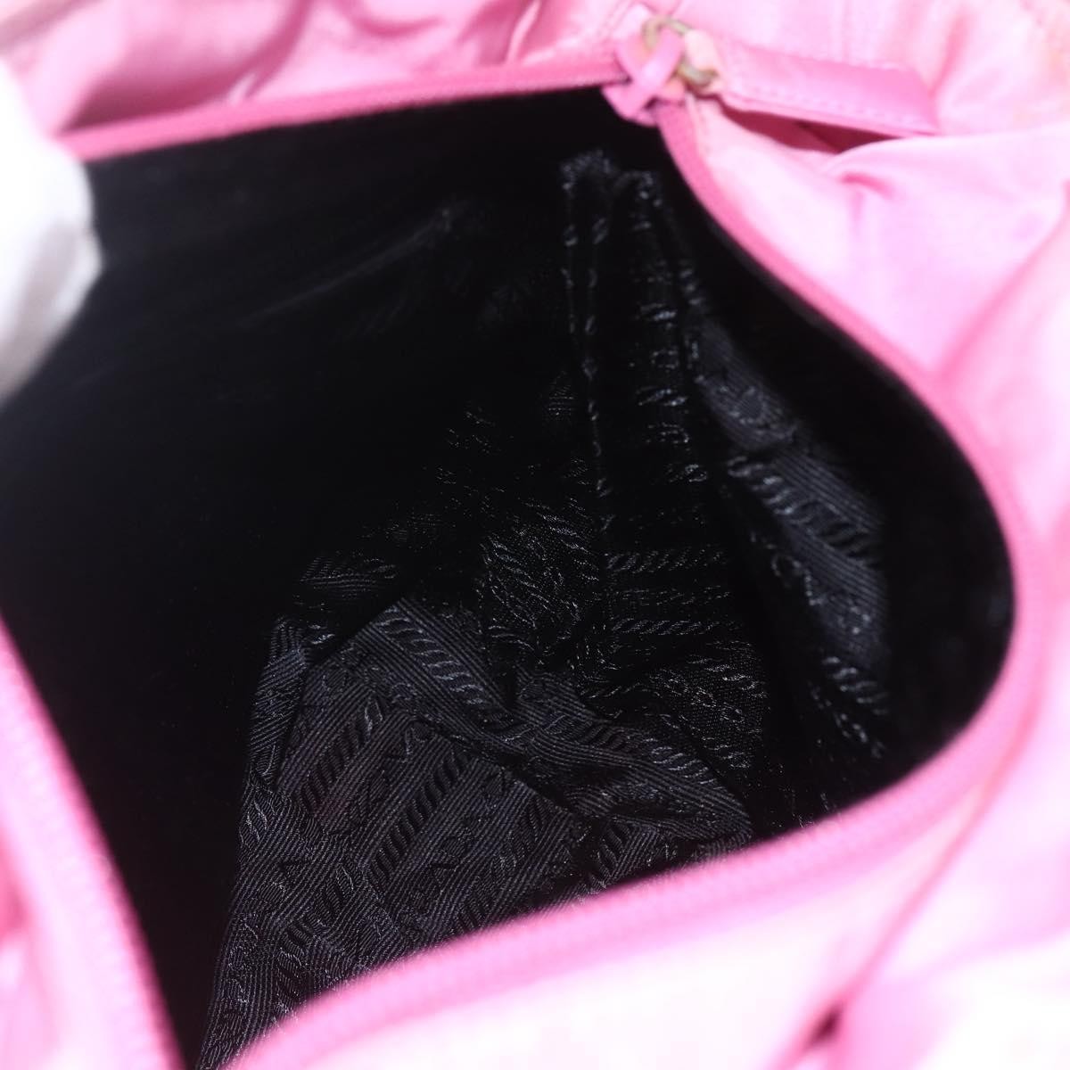 Prada PRADA Tote Bag Nylon Pink Silver Authentic 164823