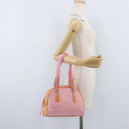 Prada PRADA Hand Bag Canvas Pink Silver Authentic 172212