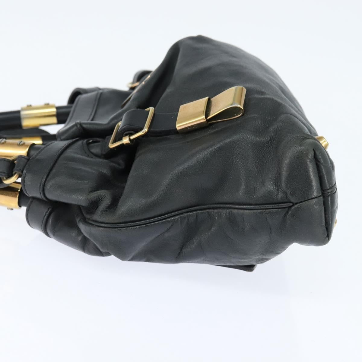 Chloé Chloé Chloe Victoria Hand Bag Leather 2way Black Gold Authentic am9563