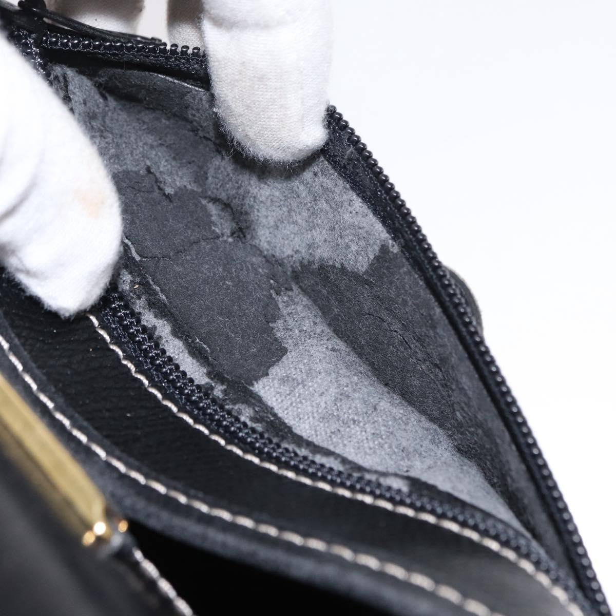 Loewe LOEWE Anagram Shoulder Bag Leather Black Gold Authentic ep12382