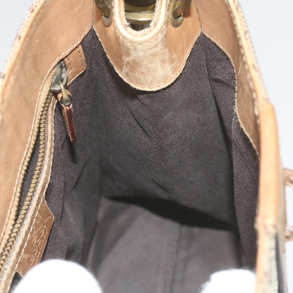 Gucci GUCCI GG Canvas Shoulder Bag Beige 110292 Authentic 61802