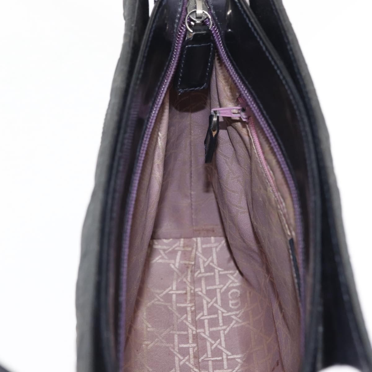 Dior Christian Dior Canage Shoulder Bag Nylon Black Silver Authentic 144646